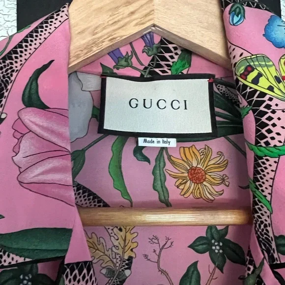 Gucci pink silk lounge blouse - Picture 2 of 8